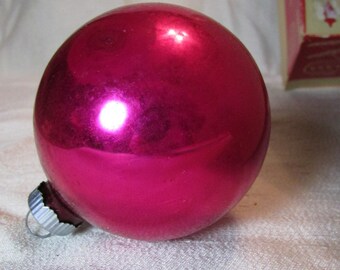 1 Dozen Pink Shiny Brite Christmas Ornaments Mercury Glass Coby Box 2 1/4"