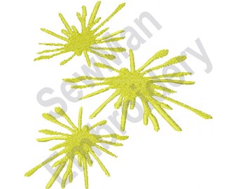 Yellow Paint Splatter - Machine Embroidery Design, Yellow Paint, Paint Splats