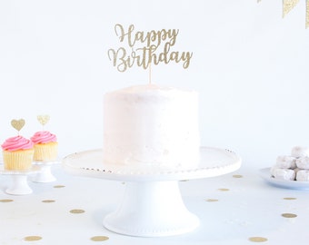 Happy Birthday Cake Topper - Glitter - Birthday. Smash Cake Topper. Birthday Party. First Birthday. Birthday Cake Topper. Birthday Decor.