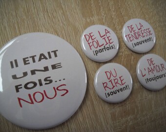 56 mm + 4 x 25mm 1 magnet - once upon a time... US - Red Brown