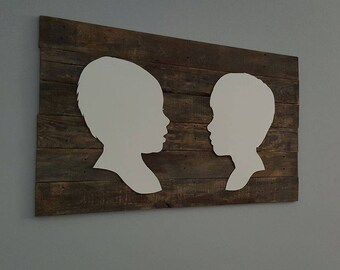 TWO Hand Cut Paper Silhouettes