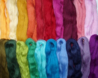 255g (68.63 Euro/kg) 9oz merino wool roving felting wool spinning fiber roving wool needle felting wool doll hair,20 colours,no.70,100% wool