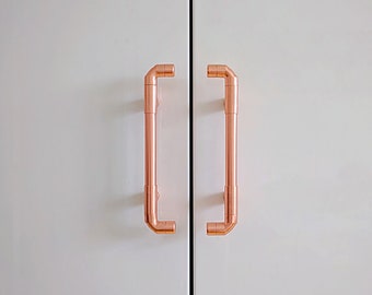 QuirkHub® Cube Copper Handles | Copper Pull Handles | Knobs And Pulls | Cabinet Handles | Cabinet Hardware |Modern Cupboard Handles