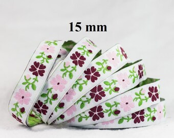 to order! 10 m couture lace embroidered jacquard * 15 mm wide
