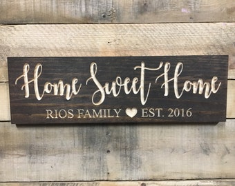 Home Sweet Home, Personalized, Housewarming Gift, Gift for her, Housewarming present, Wood Signs, Established Sign