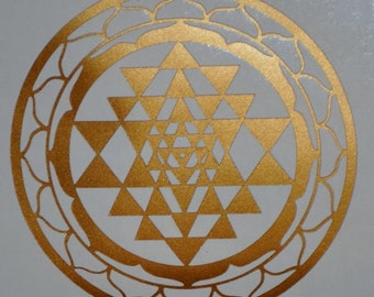 Sri Yantra sacred geometry copper vinyl decal