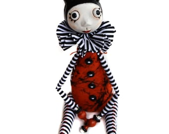 Devil Art Doll - Halloween Doll - Cloth Art Doll - Made to Order