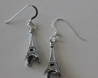 Sterling Silver 3D EIFFEL TOWER Earrings - Paris, Vacation