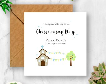 Personalised Christening Day Card, Christening Card, Card for Christening, Baptism Card, Card for Baptism, Baby Christening, Christening