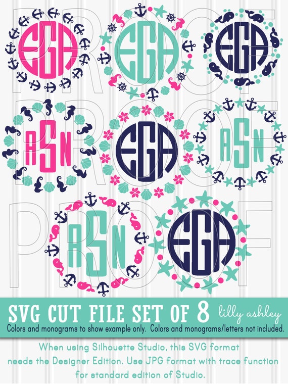 Download Monogram SVG Files Set of 8 cut files SVG/PNG/jpg/eps