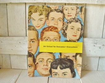 Vintage book Famous Artists School brochure commercial artist course and original artwork 1956- free shipping US