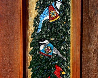 Hand Carved Adirondack Birds - Wall Hanging