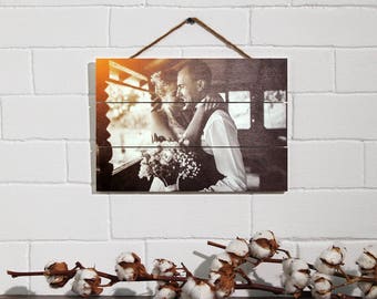 Pallet Sign Pallet Art Photo Print on Wood Gifts for Bride Gifts for Couples Getting Married Gift for Men Gifts for Him Bridal Shower Gift