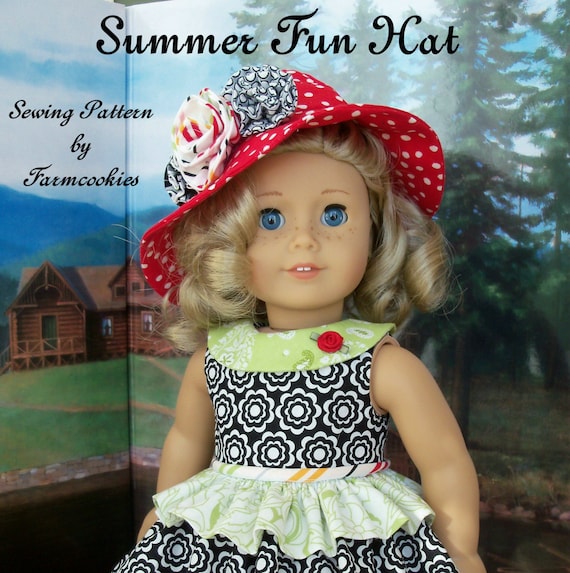 PDF Sewing Pattern - Summer Fun HAT / Sewing Pattern Fits American Girl® or Other 18" Dolls