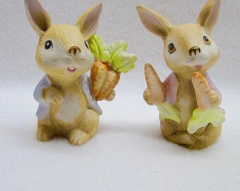 HOMCO Porcelain Bunny Rabbit Figurines #1410