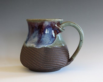 Pottery Coffee Mug, 16 oz, unique coffee mug, handmade ceramic cup, handthrown mug, stoneware mug, wheel thrown pottery mug, ceramics