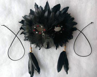 SOLD Spirit/Totem Animal (CROW) Mask ( AVAILABLE Made to order)