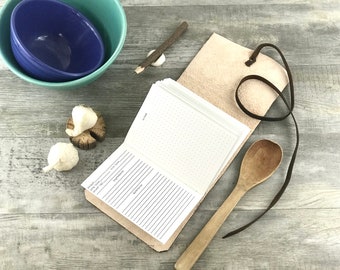 Refillable Leather Cookbook Personalized Refillable Leather Recipe Book, Refillable Cooking Journal, Blank Refillable Cookbook