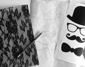 Kit, tutorial, DIY, fusible lace to customize your Tee shirt.