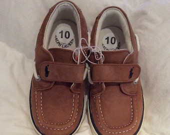 NOS Child Children Boat Shoes, Size 10, Polo, Ralph Lauren Mark