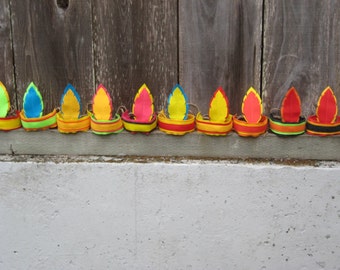 Set of 10 felt party favor feather headbands pow wow indian