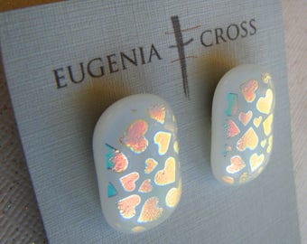 LITTLE HEARTS Fused Glass Earrings