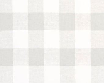 Laminated Cotton aka Oilcloth HEAVYWEIGHT splat mat gray and white Buffalo Plaid, choose your size