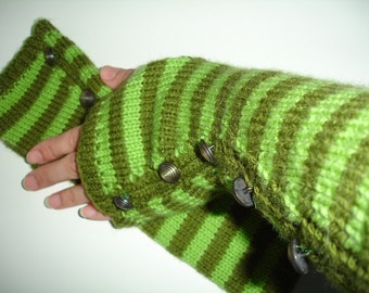 Custom knitted fingerless gloves or armwarmers with buttons