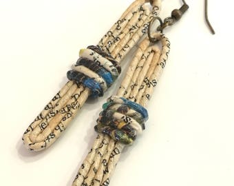 Comic Book Jewellery Recycled Vintage Book Text Earrings