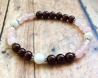 PCOS Fertility Bracelet, Fertility Gift, TTC Bracelet, Rainbow Baby Bracelet, Fertility Crystal Jewelry, PCOS Support.