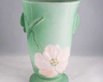Weller Wild Rose Green Vase-available as pair or individual