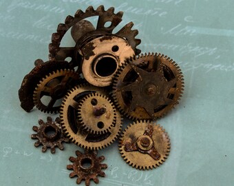 Gears from Cash Register Large Size Vintage Ephemera
