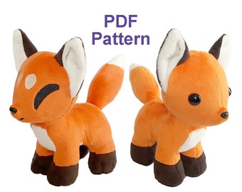 PDF Sewing Pattern - Cute Chibi Fox Stuffed Animal Plush Toy