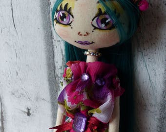 Aurore poupée de chiffon (rag doll, handmade doll, ooak doll,art doll)