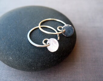 Tiny Silver Coin Earrings, Minimalist Earrings, Small Earrings, Everyday Earrings, Sterling Silver Sequin Earrings, Dainty Silver Earrings