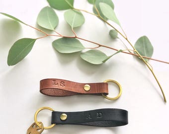 Custom Leather Key Fob Key Chain Personalized Key Fob Keychain