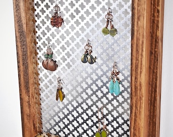 Wall Mounted Jewelry Organizer, Wall hanging Earring Organizer, Moroccan Mesh Jewelry Rack, Jewelry Holder, Jewelry Display, Home Decor