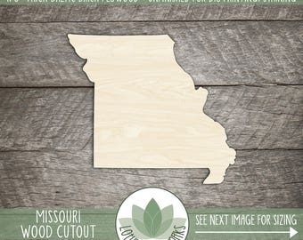 Missouri, Unfinished Wood Missouri Laser Cut Shape, DIY Craft Supply, Many Size Options