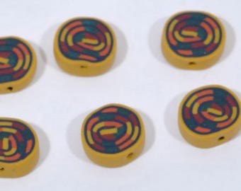 Polymer Clay Beads - Set of Six