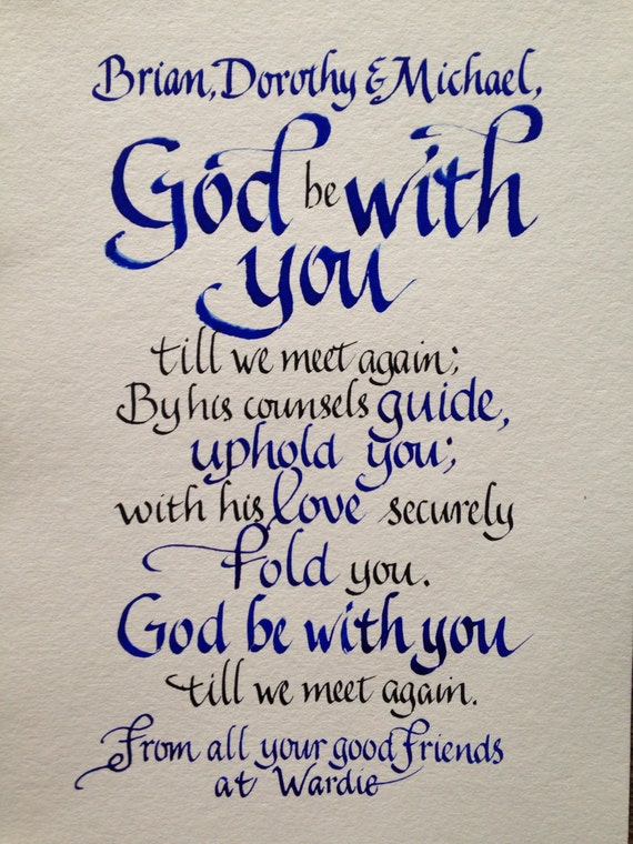 Goodbye gift Farewell Custom Calligraphy Pastor Farewell