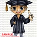 Digital Stamp - Graduating Gordon (ABM 008), Digi Stamp, Coloring page, Printable Line art for Card and Craft Supply