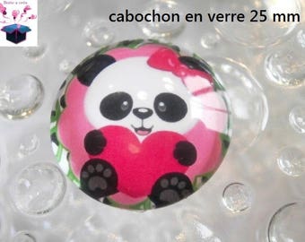 1 cabochon clear 25 mm panda theme