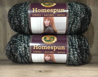 Lion Brand Homespun Midnight Stripes Yarn