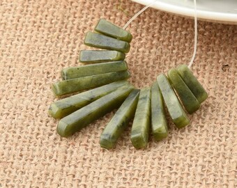 One Strand Pinkstone Rectangle Beads 13pcs for Necklace