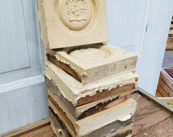 Wood Plinth Block, Architectural Salvage, Wood Rosettes, Carved Flower, Corner Block, Carved Wood Accent, Salvaged Trim Salvage decor Accent