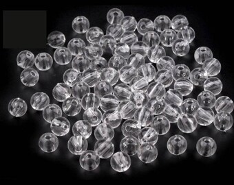 transparent round beads 6 mm 10 g