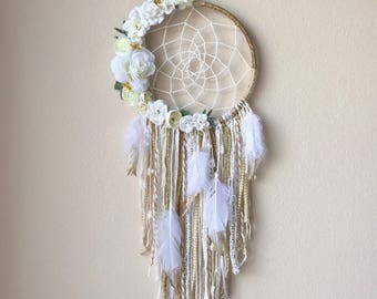 8" Custom Floral/Feather dream catchers