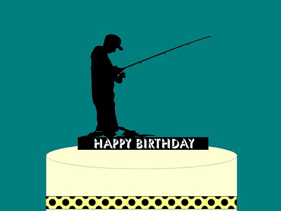 Items similar to Bass Fishing or Fisherman Cake Topper ...