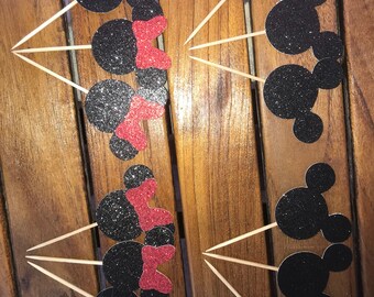 Mickey and Minnie cupcake toppers