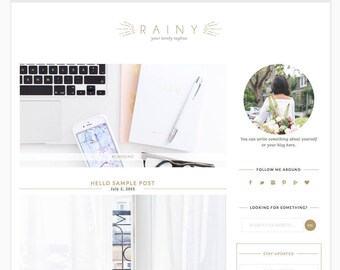 Wordpress Theme Responsive Blog Design "Rainy" - Fashion and clean